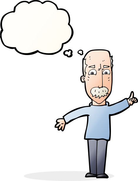 卡通人物用思想泡泡发出严厉警告图片下载