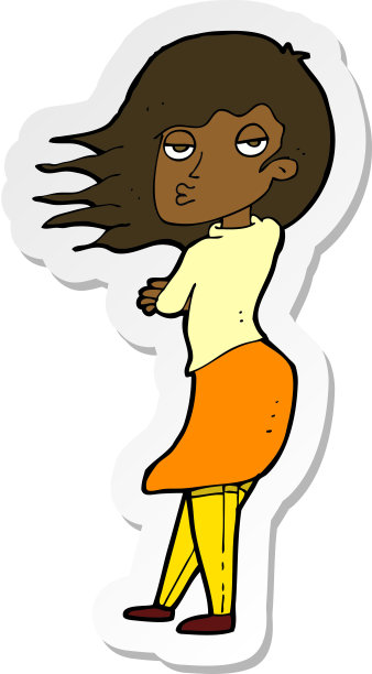 一个卡通女人做照片脸贴纸图片下载