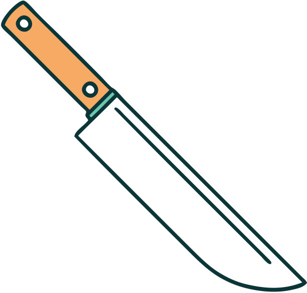 标志性的纹身风格的刀的形象图片下载