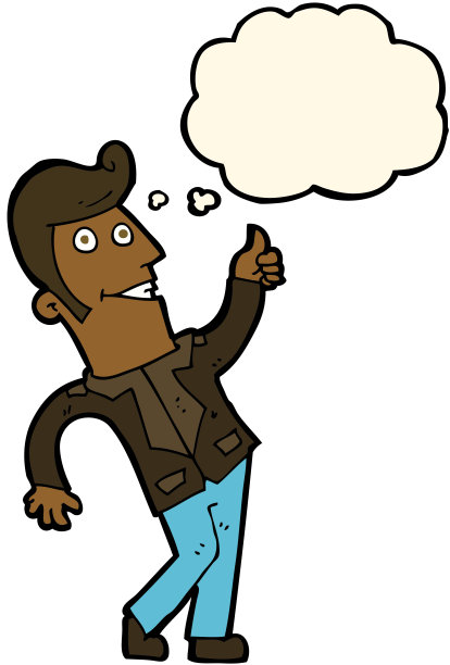 卡通男人点赞并带有气泡图片下载