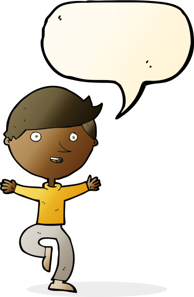 带有对话气泡的兴奋的卡通男人图片下载