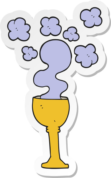 卡通幽灵万圣节高脚杯贴纸图片下载