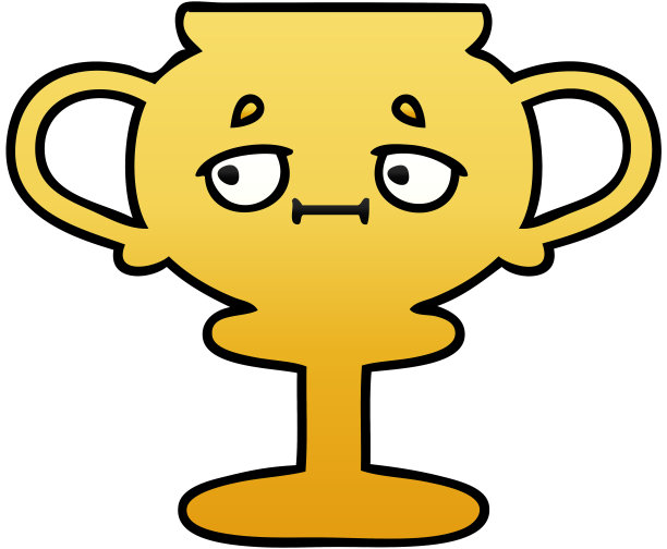 一个奖杯的渐变阴影卡通图片下载