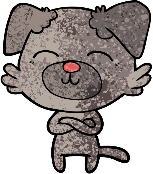 卡通狗交叉双臂图片下载