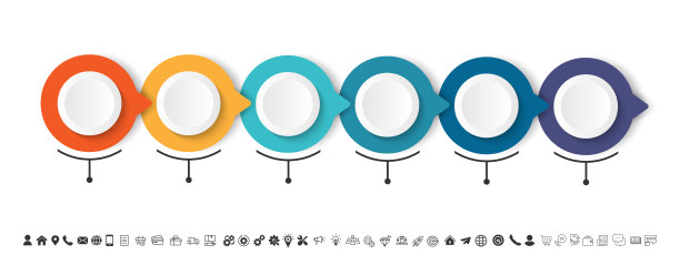 数据业务可视化元素后台模板的业务时间轴信息图步骤图片下载