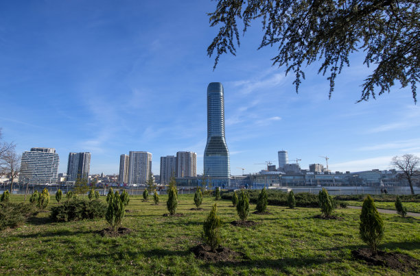 塞尔维亚贝尔格莱德全景图。贝尔格莱德海滨图片下载