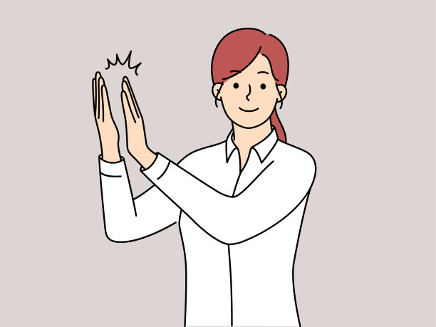 微笑的女人拍手表示赞赏图片下载