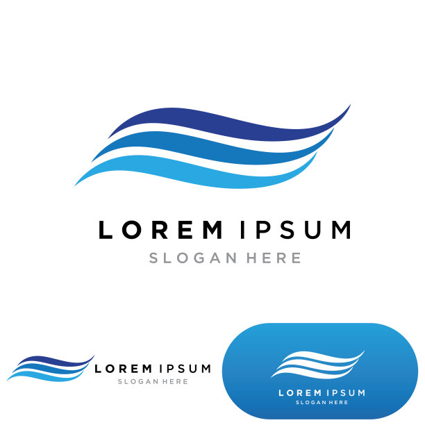 水波标志模板图标矢量插图设计。圆形波图片下载