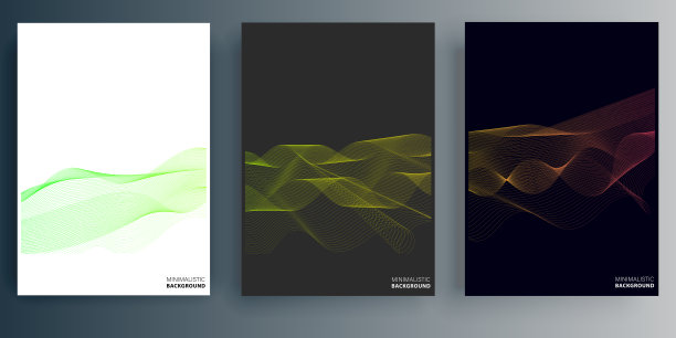 明亮的海报与动态波。最小的设计传单，海报，小册子封面，背景，墙纸，排版或其他印刷产品。矢量图图片下载