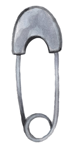 婴儿淋浴水彩别针元素图片下载