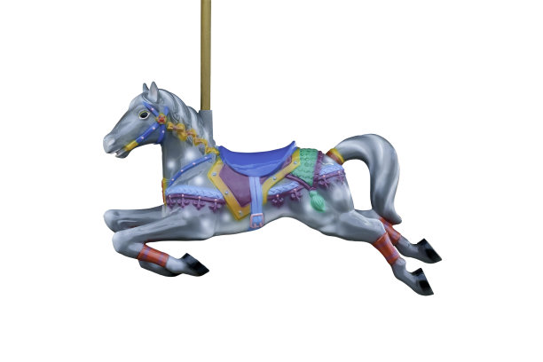 旋转木马孤立的白色背景图片下载