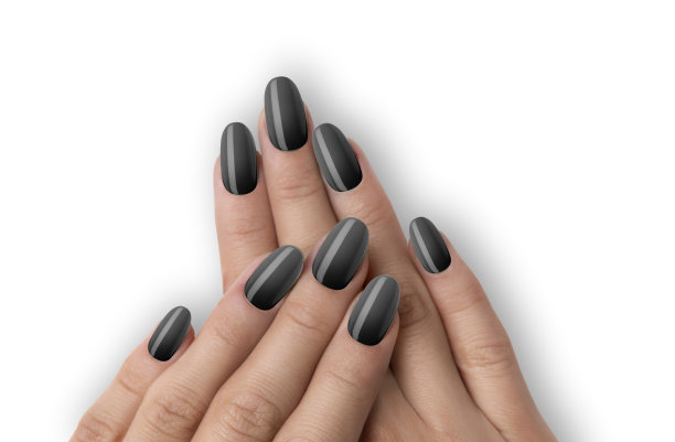 时髦的粉色美甲设计在美丽的白色背景图片下载