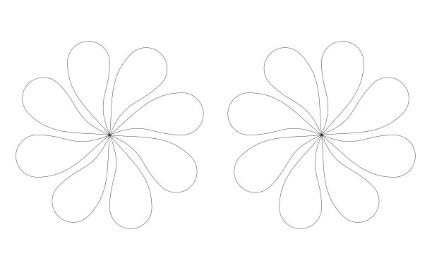 两花八瓣立体轮廓图片下载