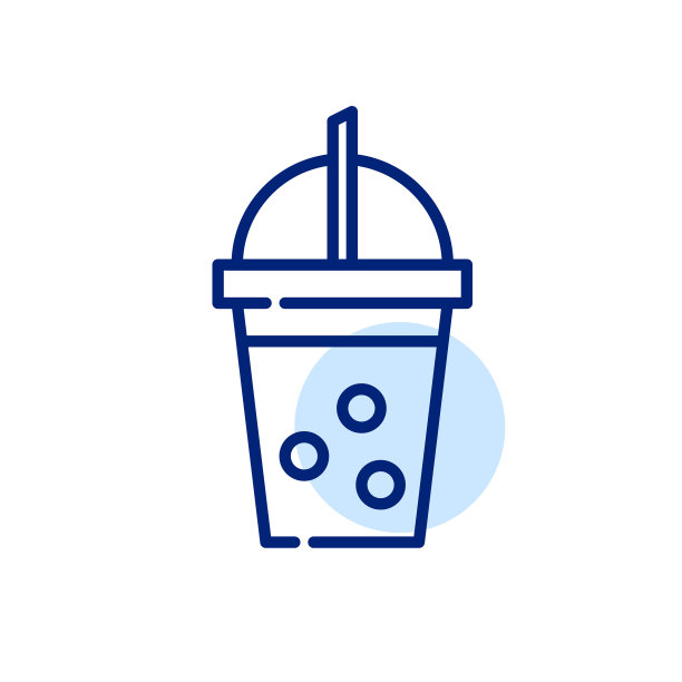 台湾珍珠奶茶。珍珠奶茶新潮的亚洲饮品，一次性透明杯。像素完美，可编辑的笔画图片下载