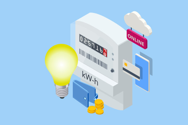 等距发票和电表。支付水电费。用电费用。人们在网上支付水电费图片下载