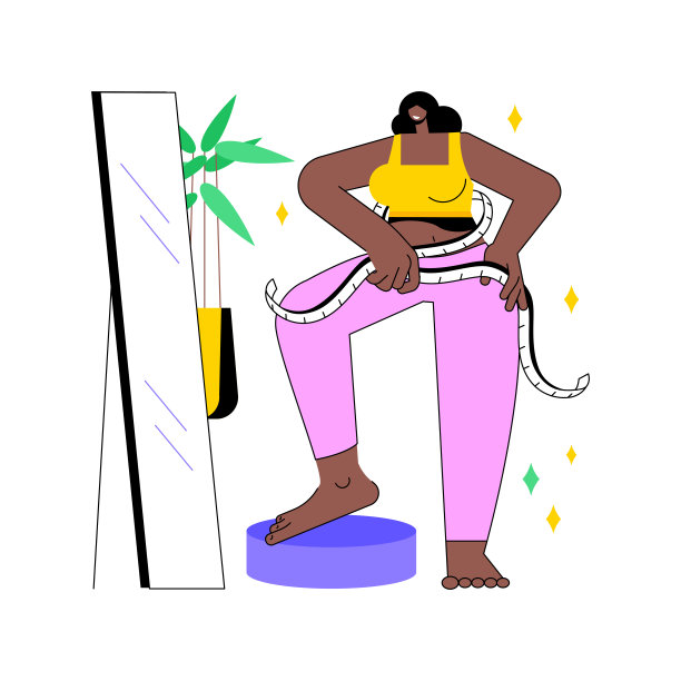 饮食结果孤立卡通矢量插图。图片下载