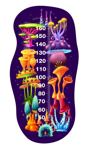 儿童身高图幻想仙女蘑菇尺图片下载