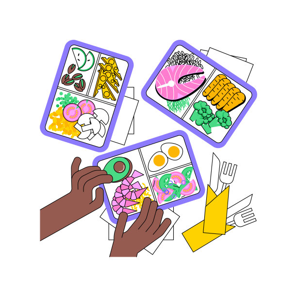 碳水化合物循环饮食孤立卡通矢量插图。图片下载