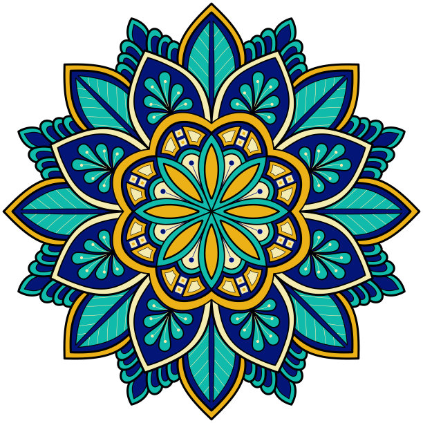 色彩缤纷的民族曼荼罗图片下载