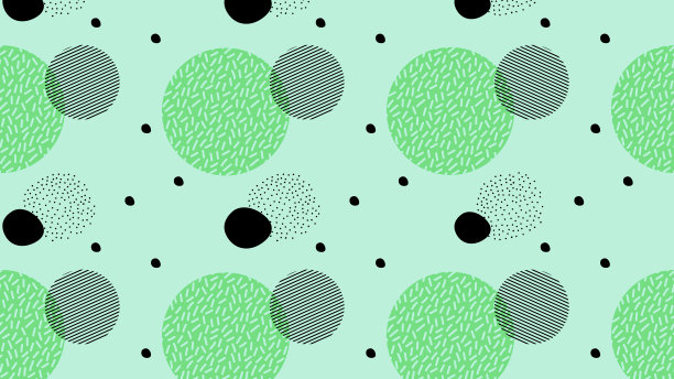 彩色抽象有机形状无缝图案插图在复古风格。图片下载