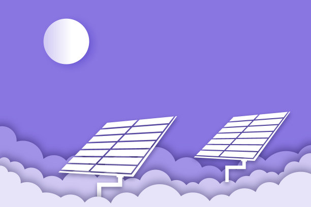 生态绿色电池太阳能剪纸风格艺术背景风车空气折纸思想生态概念能源剪纸元素生态插图图片下载