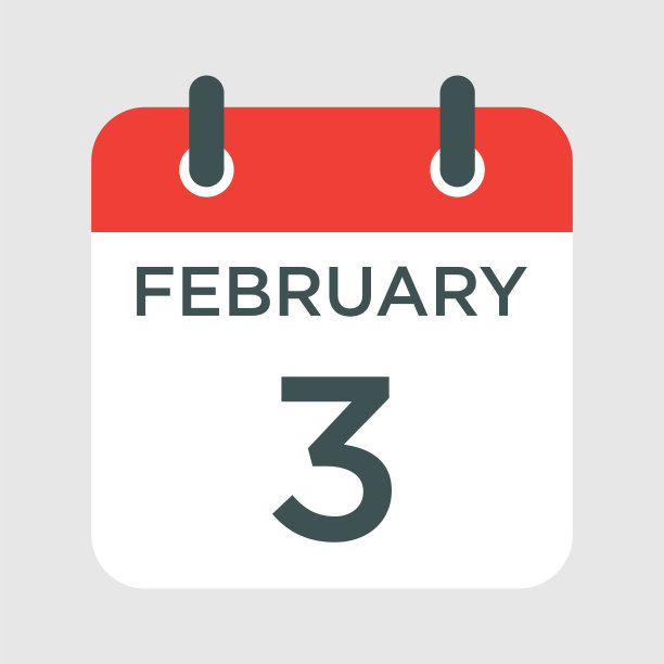 日历- 2月3日图标说明孤立矢量符号符号图片下载