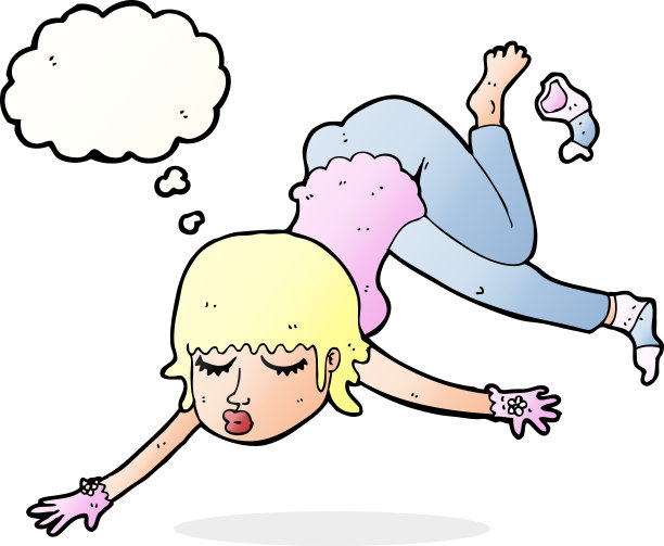 卡通女人漂浮着思想泡泡图片下载