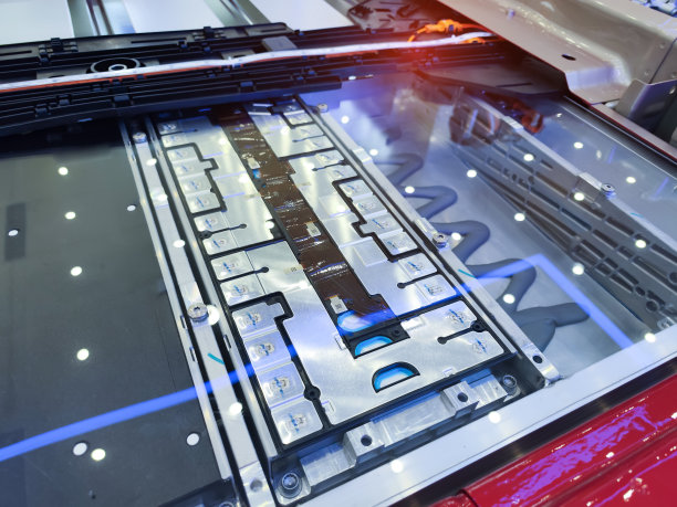 电动汽车锂电池组和电源连接图片下载