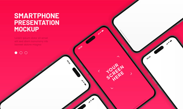 3D逼真的高质量智能手机模型与孤立的背景。智能手机模型收集。设备前视图。3D手机与阴影在白色背景。图片下载