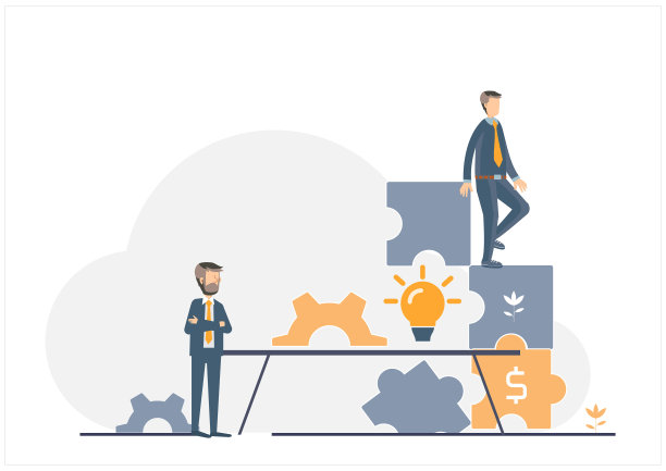 企业用公开财务信息微型人概念图片下载