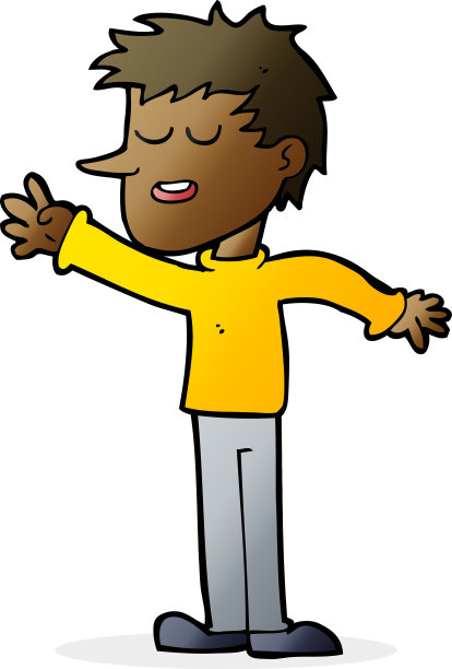 卡通快乐男人伸出手图片下载