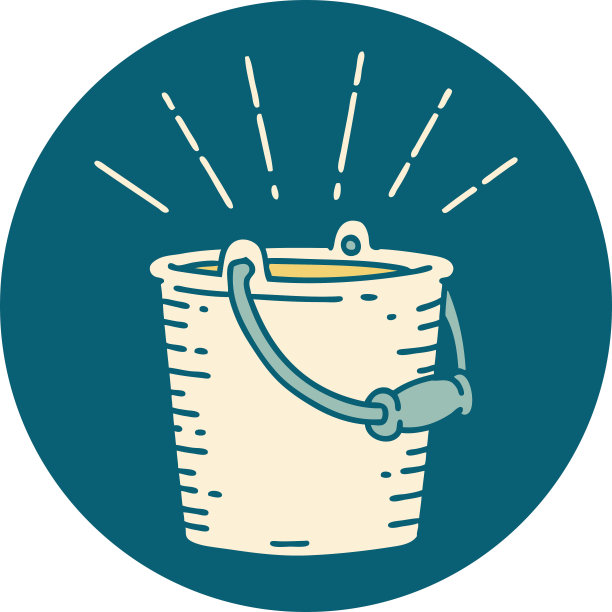 图标的纹身风格的水桶水图片下载