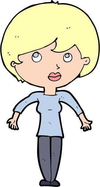 卡通女人耸肩图片下载