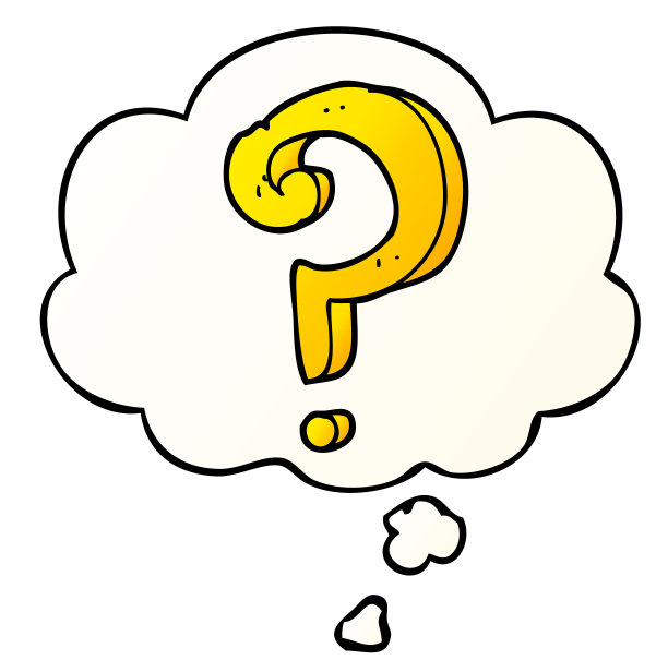 卡通问号与思想泡沫在平滑渐变风格图片下载