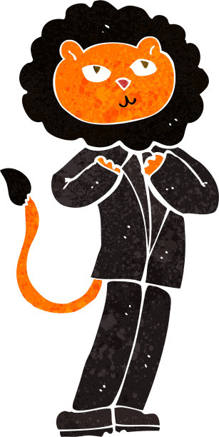 卡通狮子商人图片下载