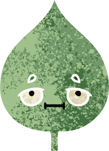 复古的插画风格卡通的一个表达叶子图片下载