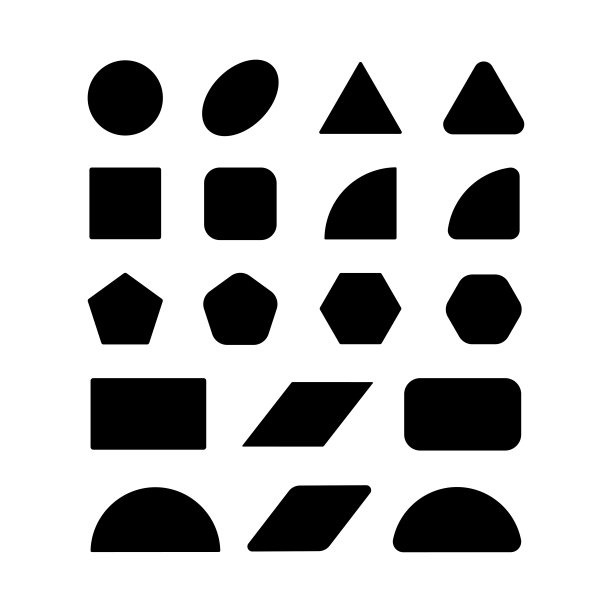 基本几何形状矢量插图图标集隔离图片下载