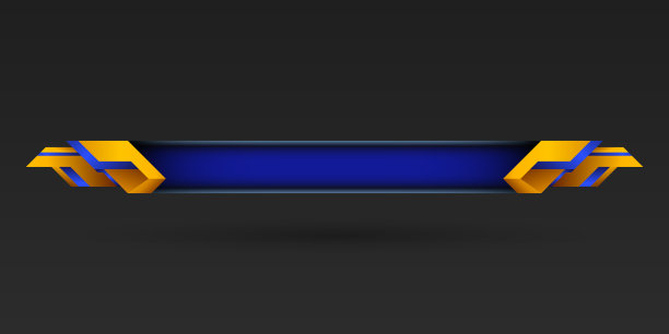 摘要金色边框蓝色下第三游戏界面屏幕标题横幅图片下载