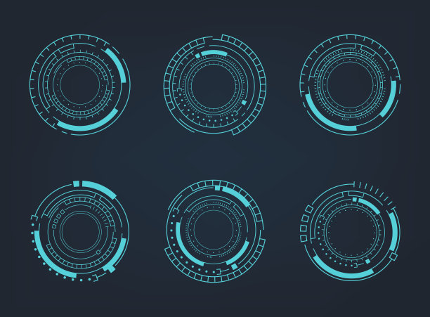 圈技术要素集。未来的hud界面。图片下载