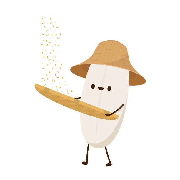 米字设计。水稻矢量在白色背景上。水稻种子。图片下载