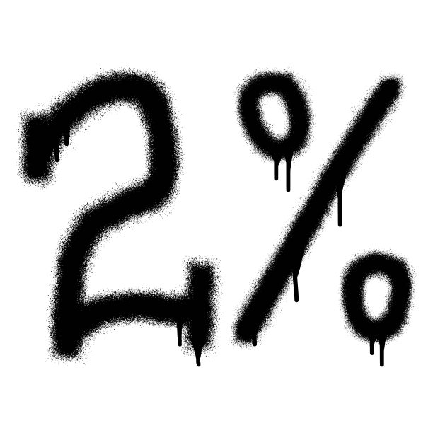 2%用黑色喷漆。矢量插图。图片下载