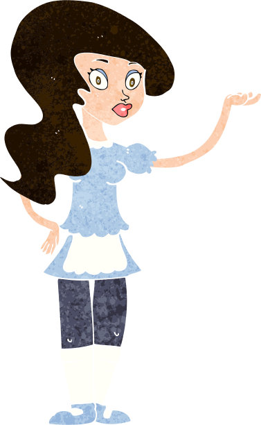 卡通服务员图片下载