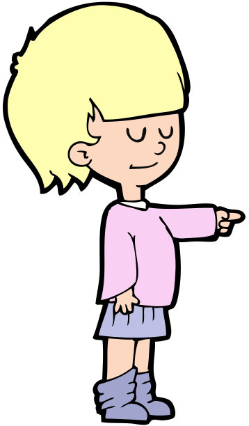 卡通女孩指着图片下载
