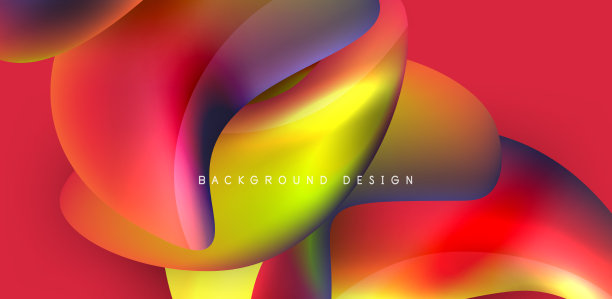 漂亮的液体形状与流体颜色抽象图片下载