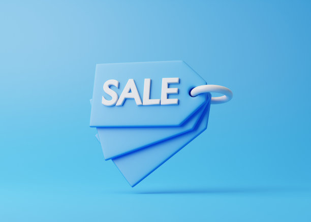 价格标签，标签，折扣券铭文销售在蓝色背景图片下载