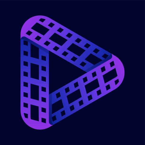 矢量插图播放电影渐变彩色风格图片下载