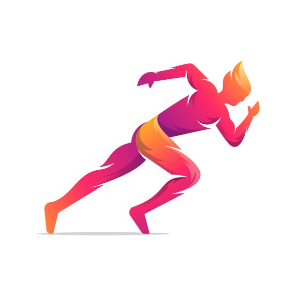 矢量插图速度人体渐变彩色风格图片下载