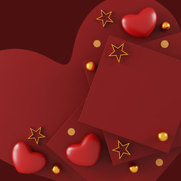 情人节快乐背景。抽象背景的最小风格的品牌产品介绍在情人节。模板贺卡设计。三维演示图片下载