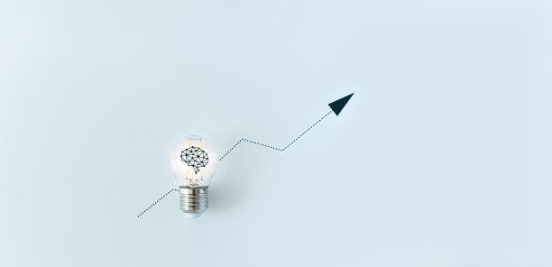 带有图标的灯泡。企业成功成长理念。营销和管理方面的工作和战略规划，教育知识和认知学习发展，团队或团队头脑风暴图片下载