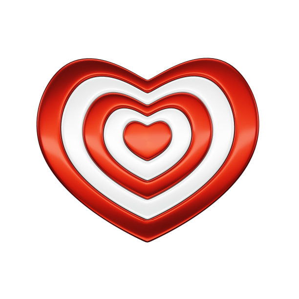 飞镖图标。目标图标。心的形状的飞镖。红色的心。情人节。的婚礼。爱。心脏三维渲染。3 d演示。图片下载
